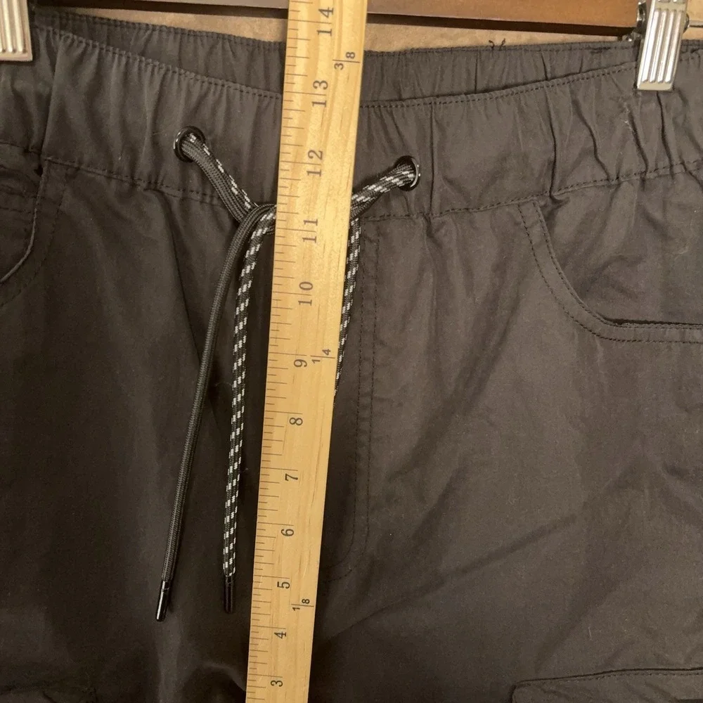 Smoke Rise Cargo Pants Mens Sz M Black‎ Drawstring Cinch Hem Streetwear